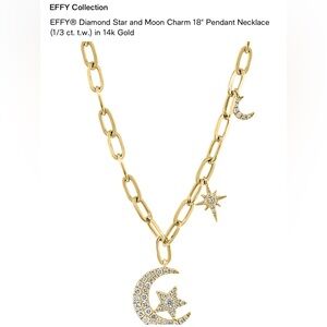 Diamond Star and Moon Charm 18" Pendant Necklace (1/3 ct. t.w.) in 14k Gold
